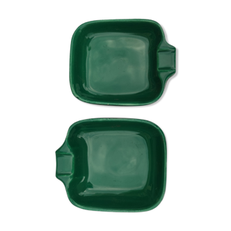 Ashtray vintagegreen color 1 pair