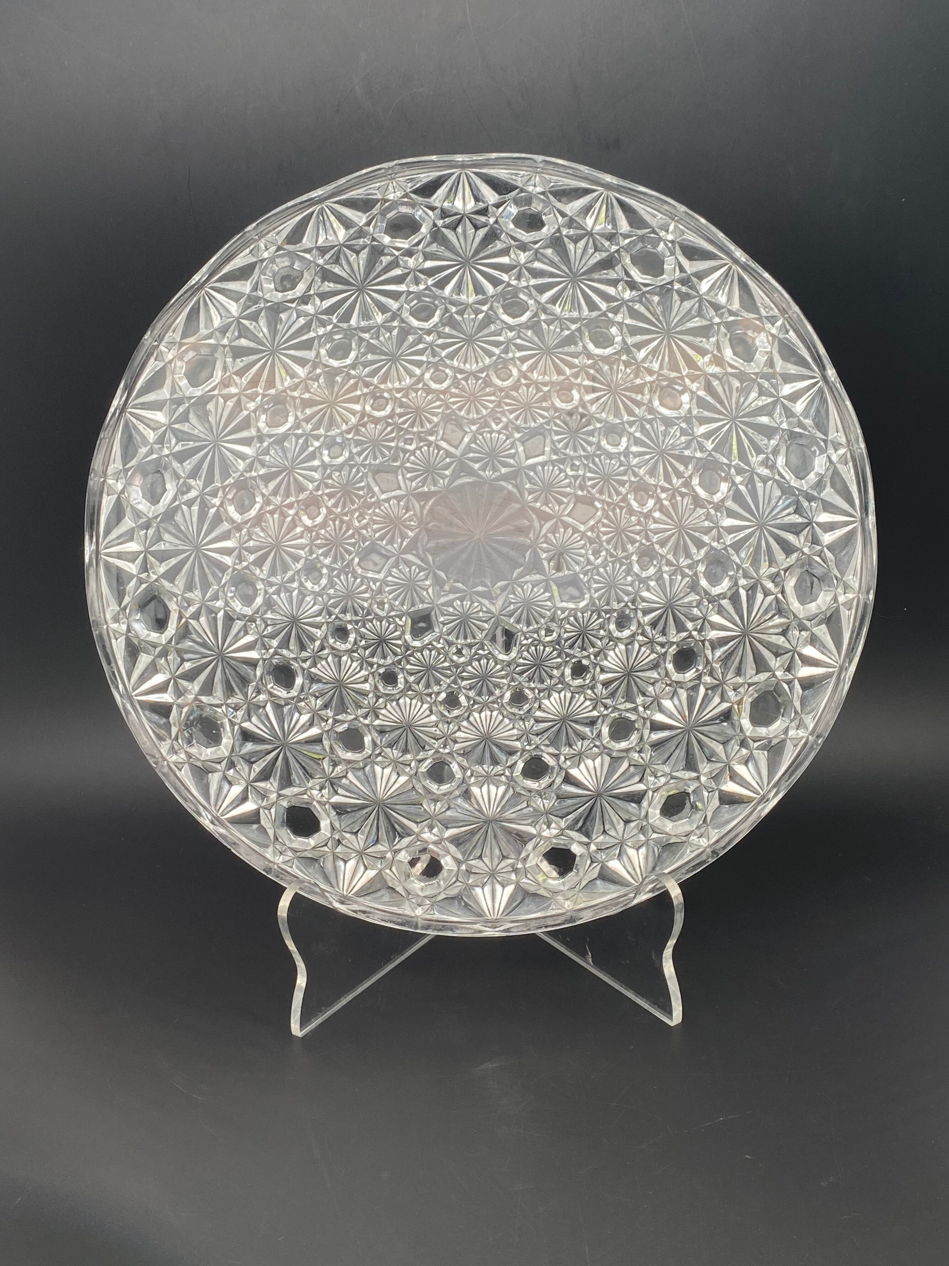 Serving dish and worked glass presentation