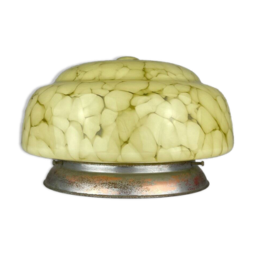 Plafonnier en verre jaune Art Déco, années 1950