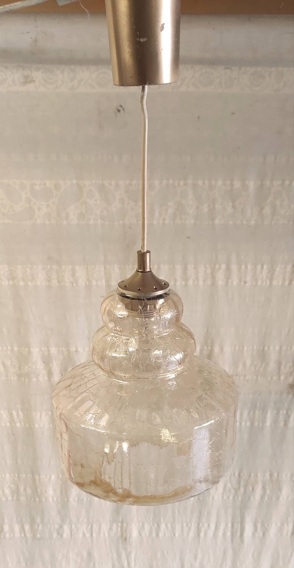 Amber glass Scandinavian suspension style - 1960s-70s