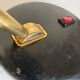1960 black sheet metal and brass orientable lamp