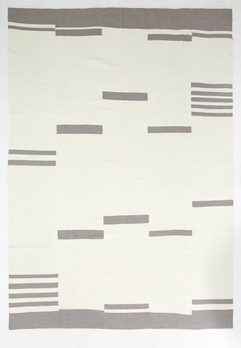 Kilim Gray Beige Ethnic Pattern Vintage Kilim Rug, 282x395Cm