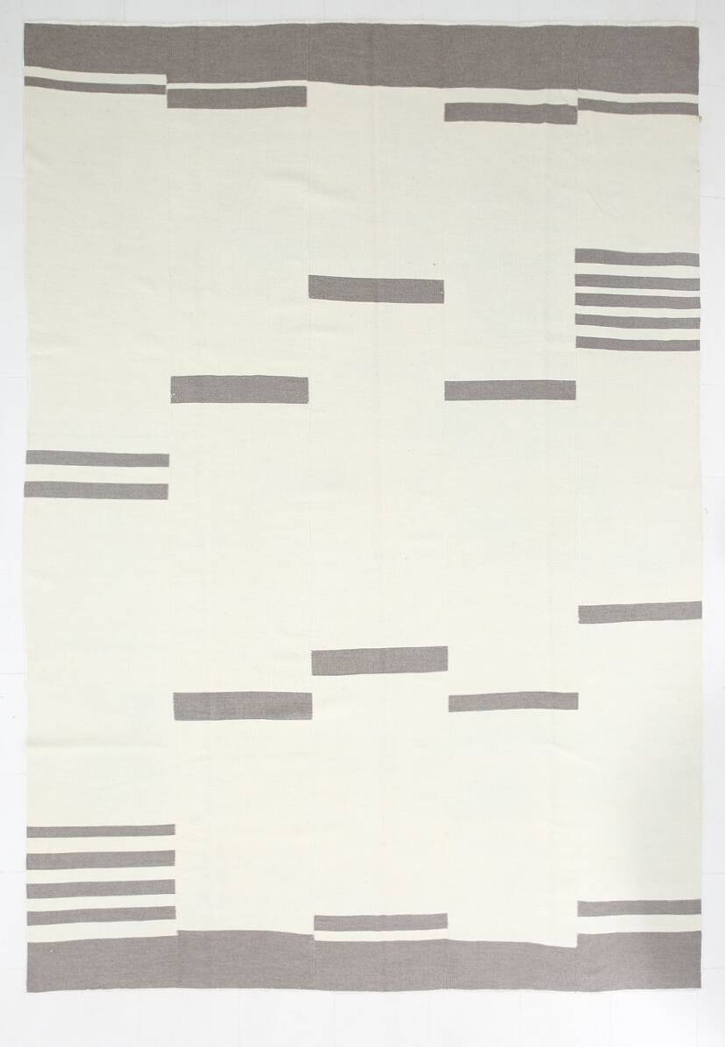 Kilim Gray Beige Ethnic Pattern Vintage Kilim Rug, 282x395Cm