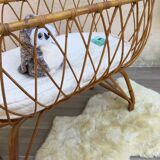 Vintage rattan cradle