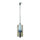 60s 70s Chandelier Huge Chandelier Pendant Lamp Limburg Glass & Chrome Design