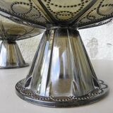 Pair of tazza glass compote cups, circa 1950 - 1970