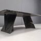 Table basse vintage en marbre noir, 1970