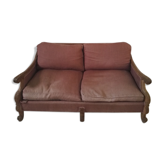 2-seater oak sofa