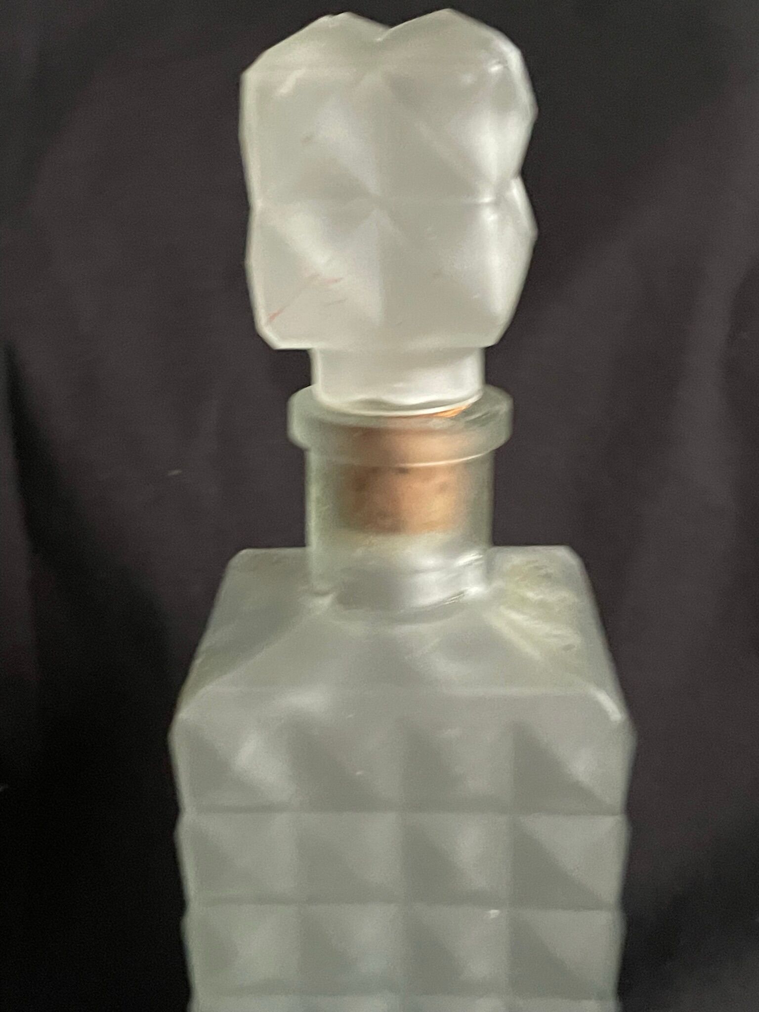 Green frosted glass whisky decanter