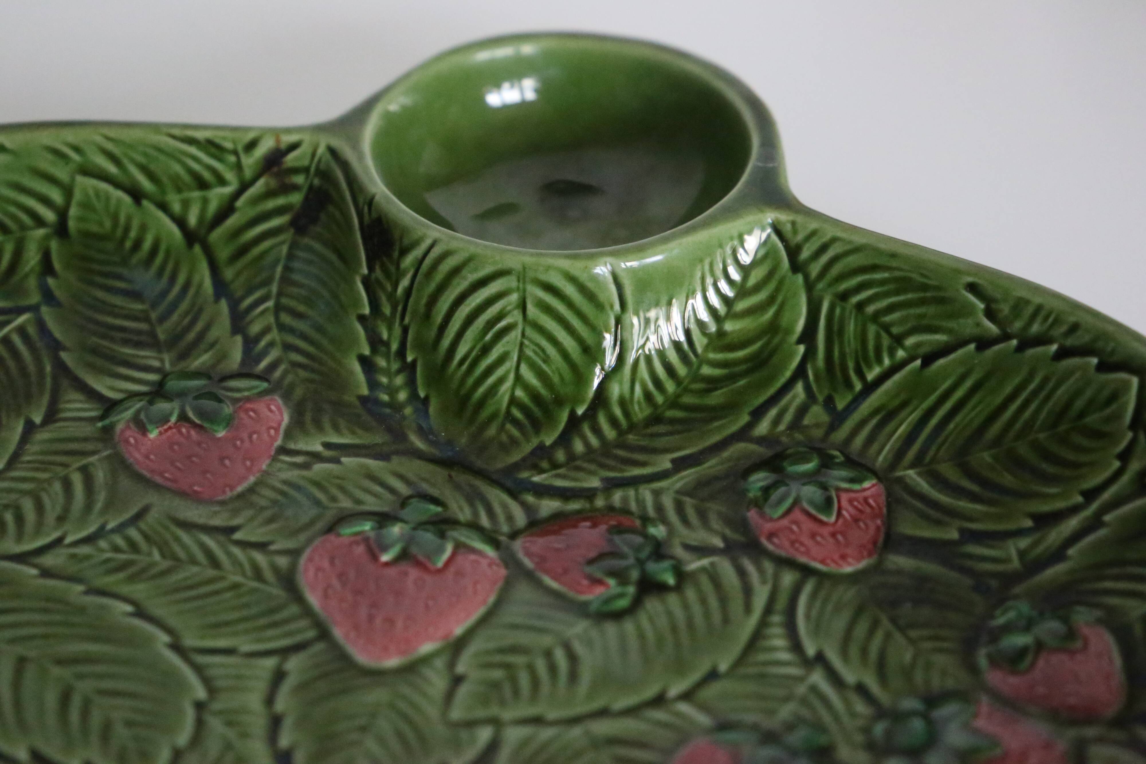 Strawberry serving dish, vintage