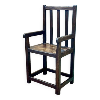 Banc de foyer breton XIXème en chêne, sapin et châtaignier