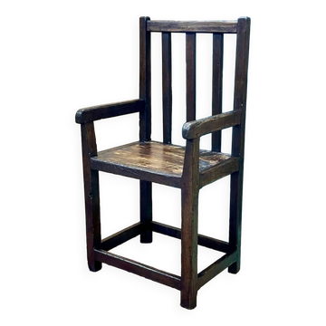 Banc de foyer breton XIXème en chêne, sapin et châtaignier