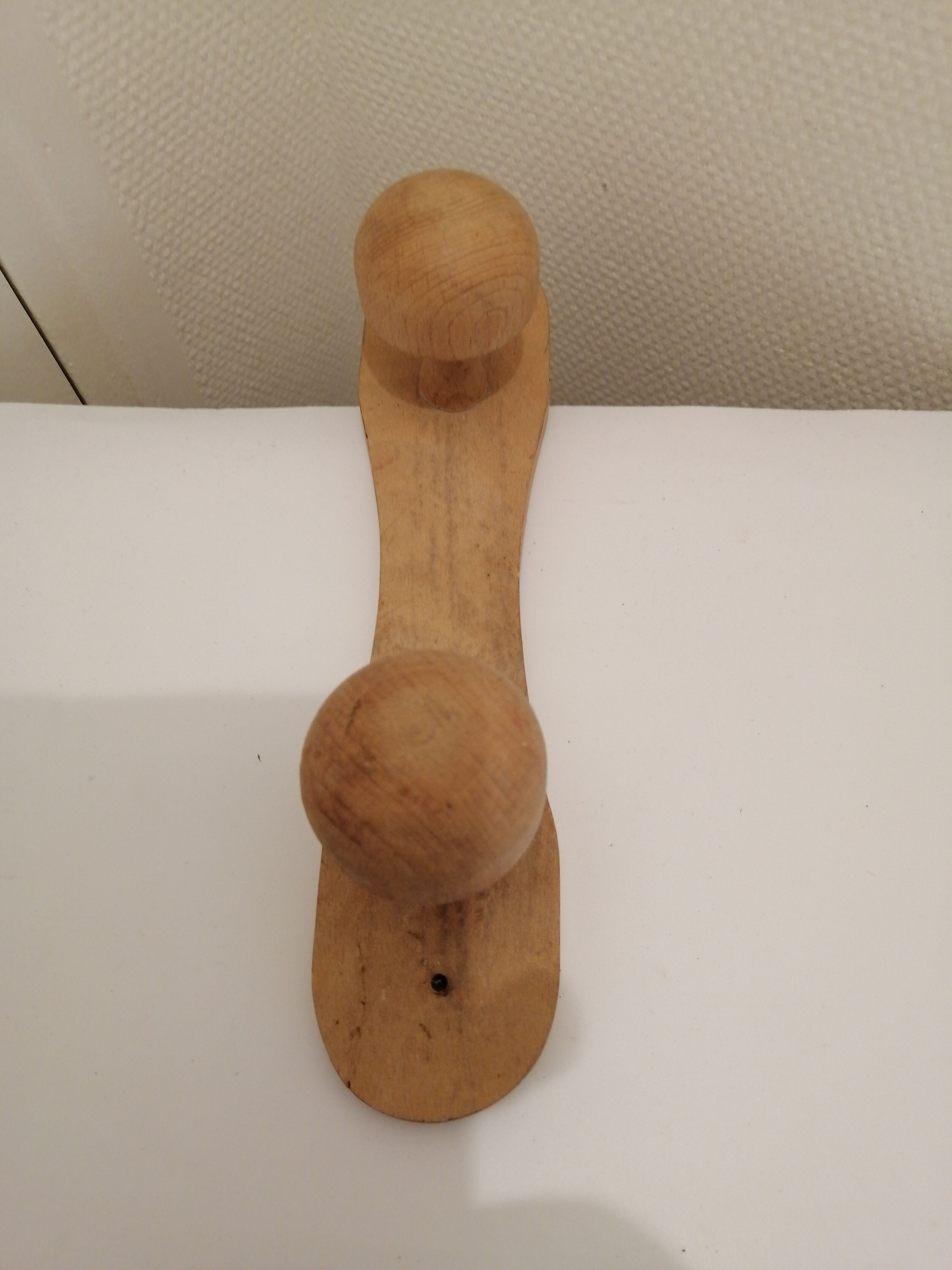 Wooden wall coat rack