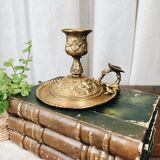 Bronze cellar rat candle holder