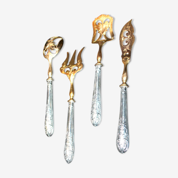 Cutlery with sweets former Saglier Frères Paris, service hors d'oeuvre argent, 1900