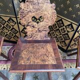 Suite of 4 Alsatian chairs in elm magnifying glass
