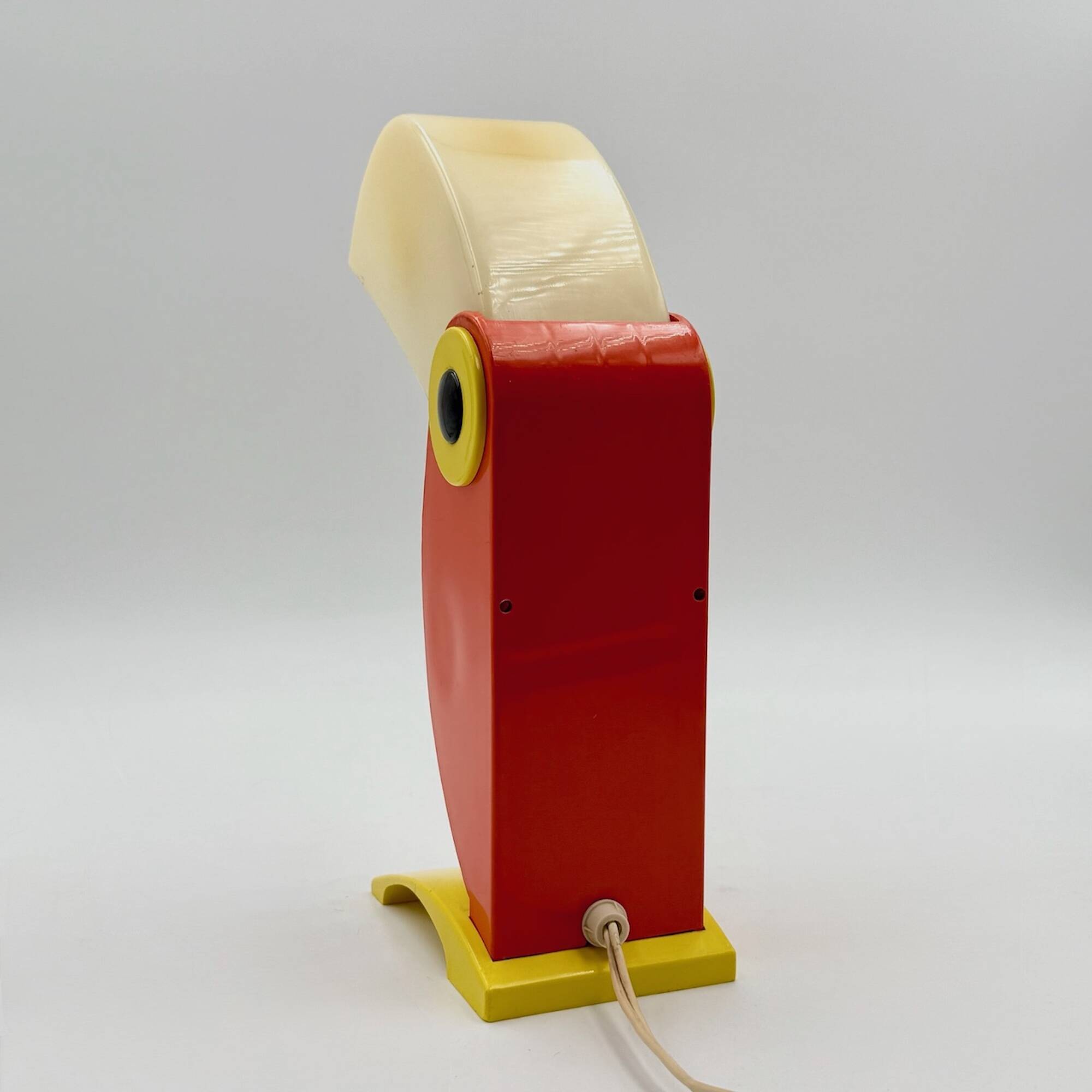 Playful 1970s Italian Toucan Light in Red and Yellow by Enea Ferrari
