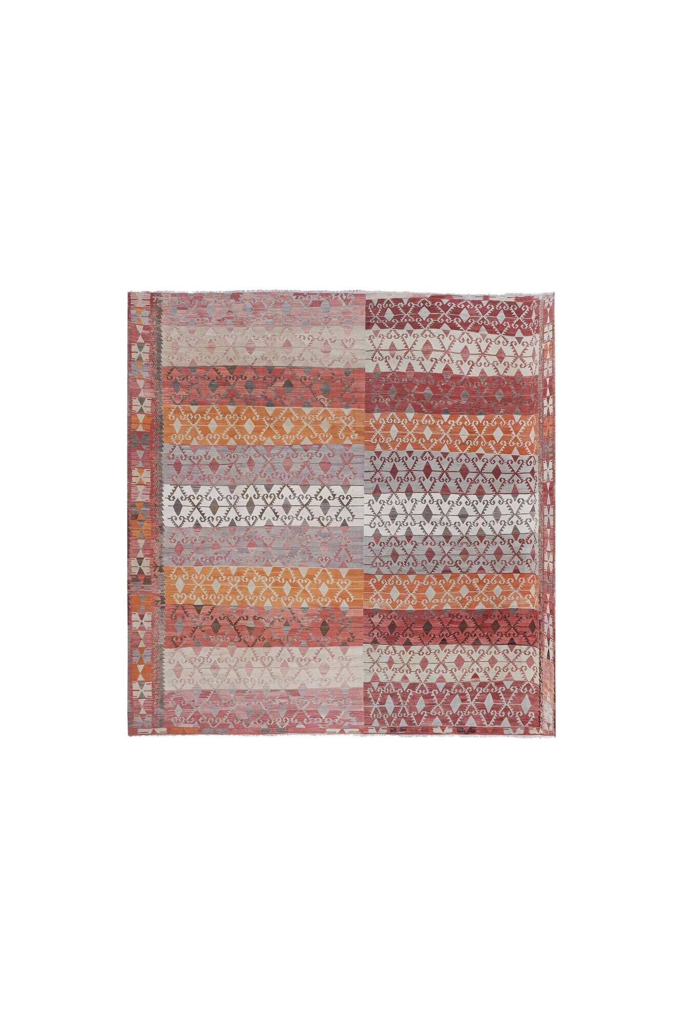 Vintage Turkish kilim handwoven 321x330 cm