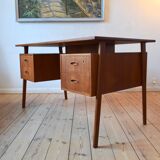 A.P. Svenstrup Danish Mid-Century Floating Teak Desk, 1960s.