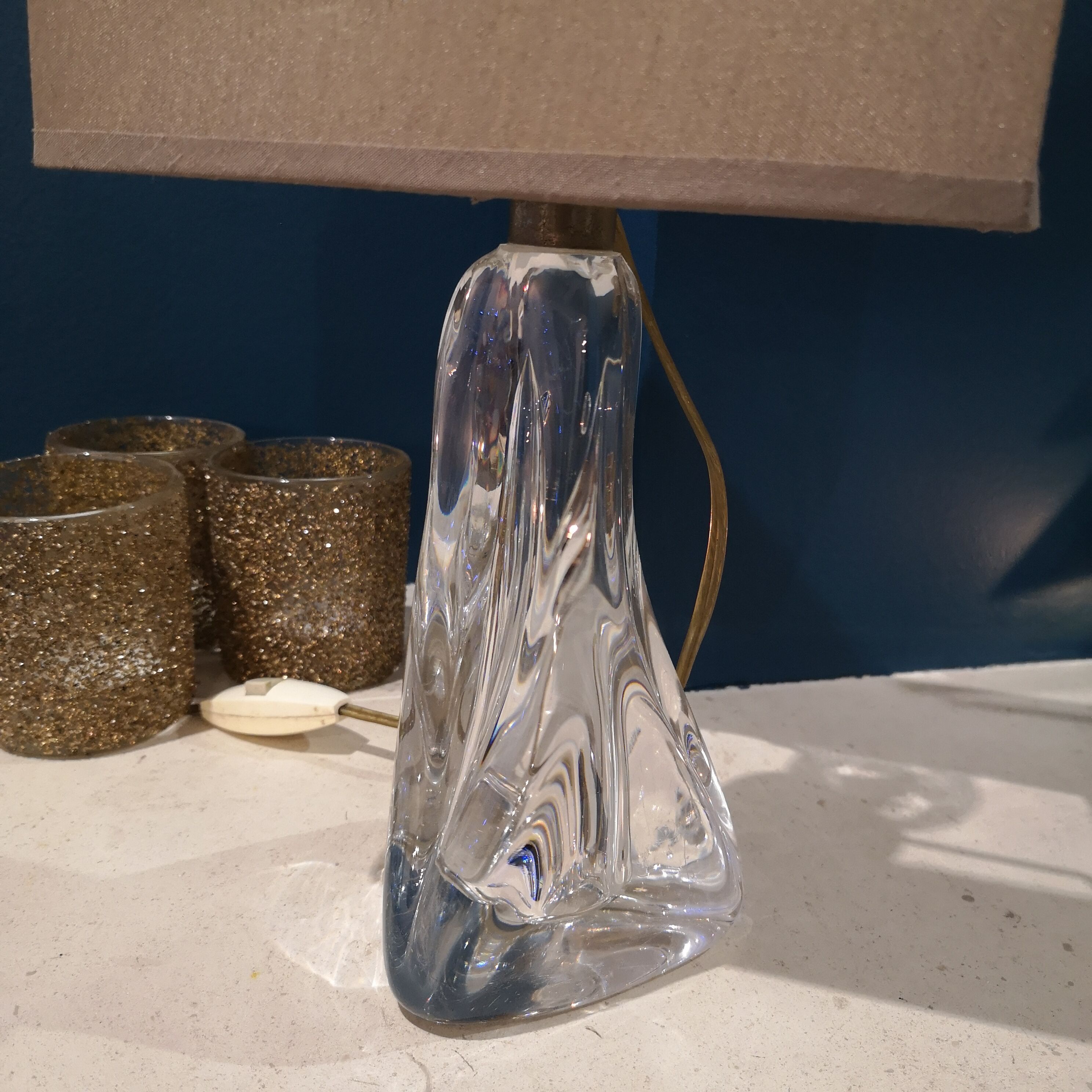 Glass lamp foot