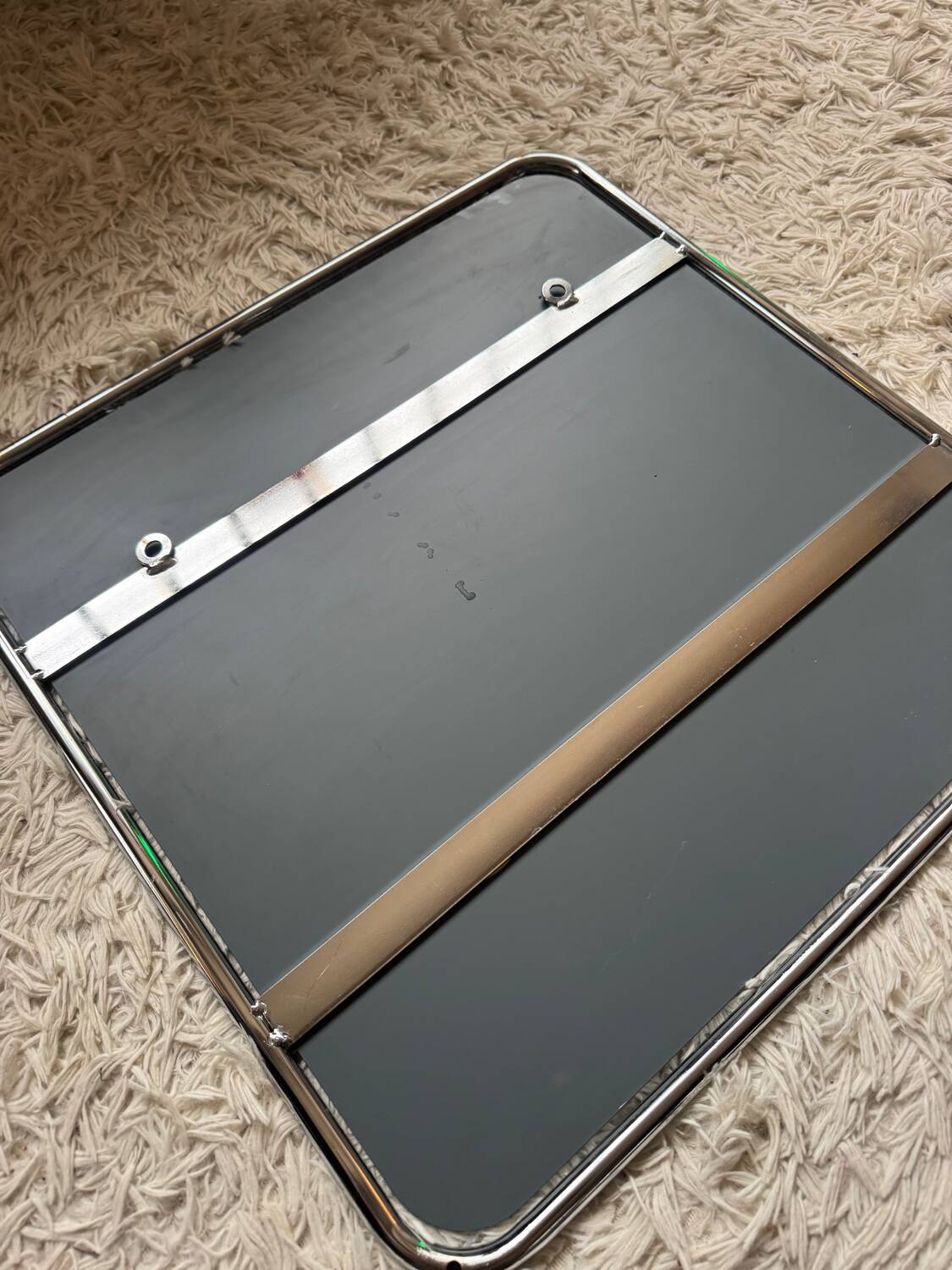 70s tubular chrome design mirror