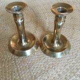 Duo of brass candlesticks