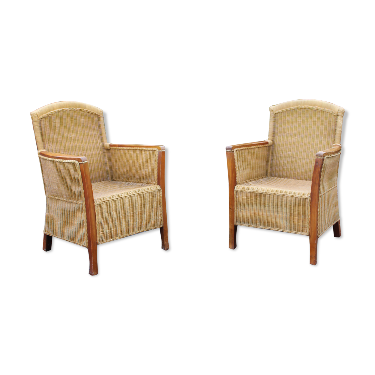 Wicker armchairs
