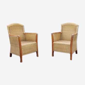 Wicker armchairs