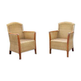 Wicker armchairs