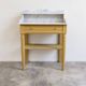Coiffeuse ancienne en bois peint et marbre blanc – Farrow & Ball n°66