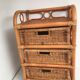 Rattan wicker storage cabinet with 3 vintage drawers