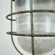 Green Industrial Soviet Bunker Pendant Light with Iron Grid, 1960s