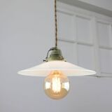 Mid-Century Italian Ceramic and Brass Pendant Lamp