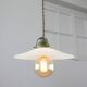Mid-Century Italian Ceramic and Brass Pendant Lamp