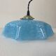 Old vintage suspension glass of blue Clichy