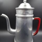 Old aluminum coffee maker -red cove - around 1930
