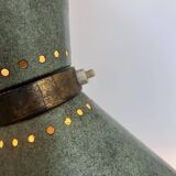 Vintage adjustable wall lamp, brass and patinated green, Italy 1950