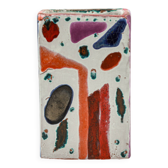 Vintage vase glazed terracotta abstract art
