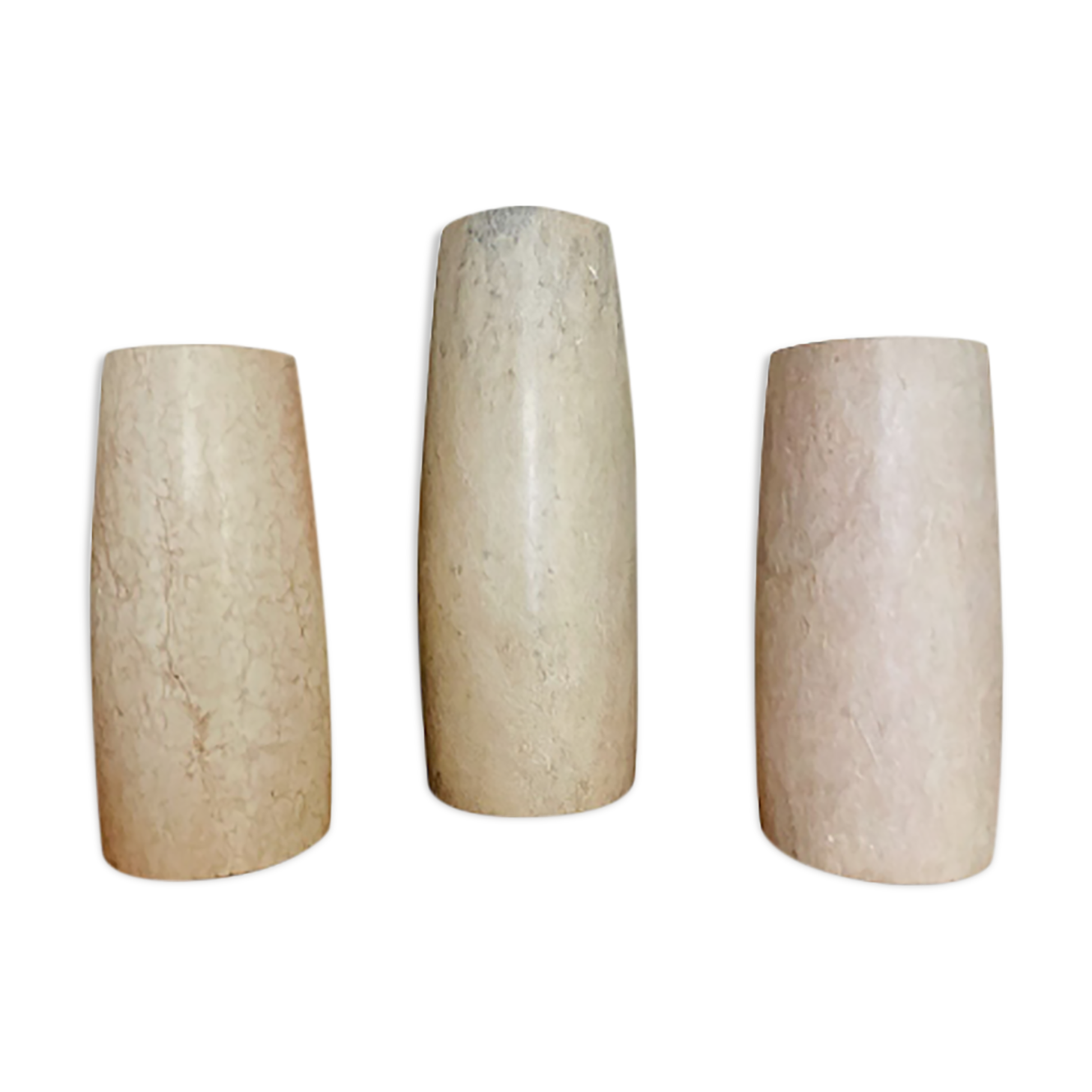 Trio of soliflores in rough cut stone
