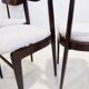 Set of six mid-century Italian wooden dining chairs.