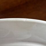 Antique KG Luneville round serving dish, sepia hummingbird