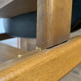 Series of 4 wooden & imitation leather chairs