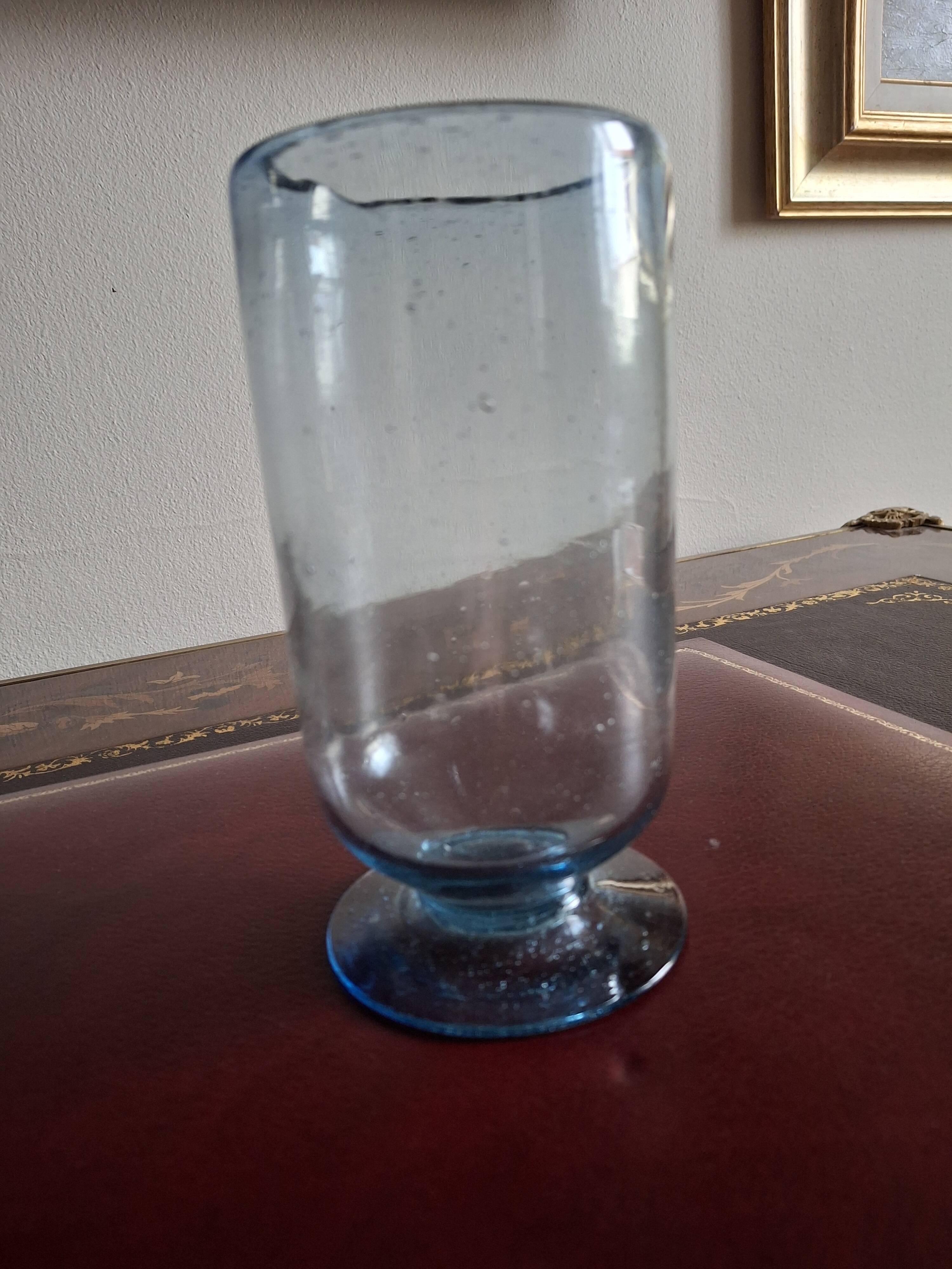 Service à orangeade en verre soufflé bullé