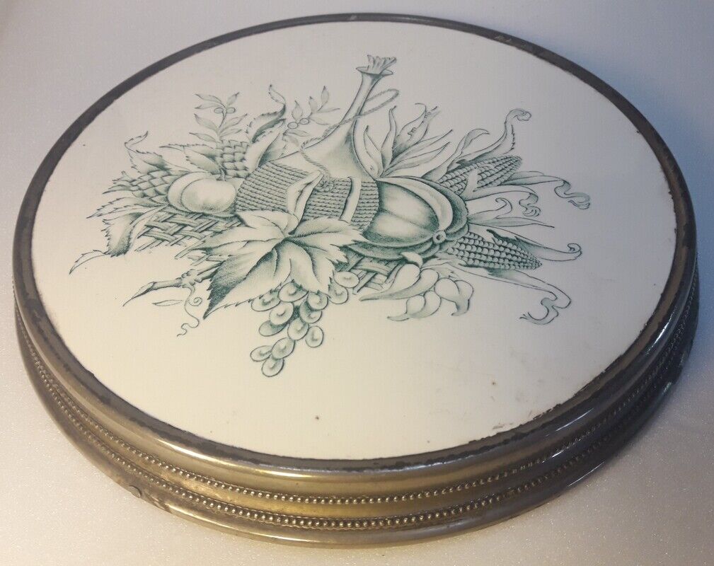 Coaster 21,8cm earthenware mounted on metal