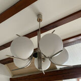 Chrome and opaline chandelier 70