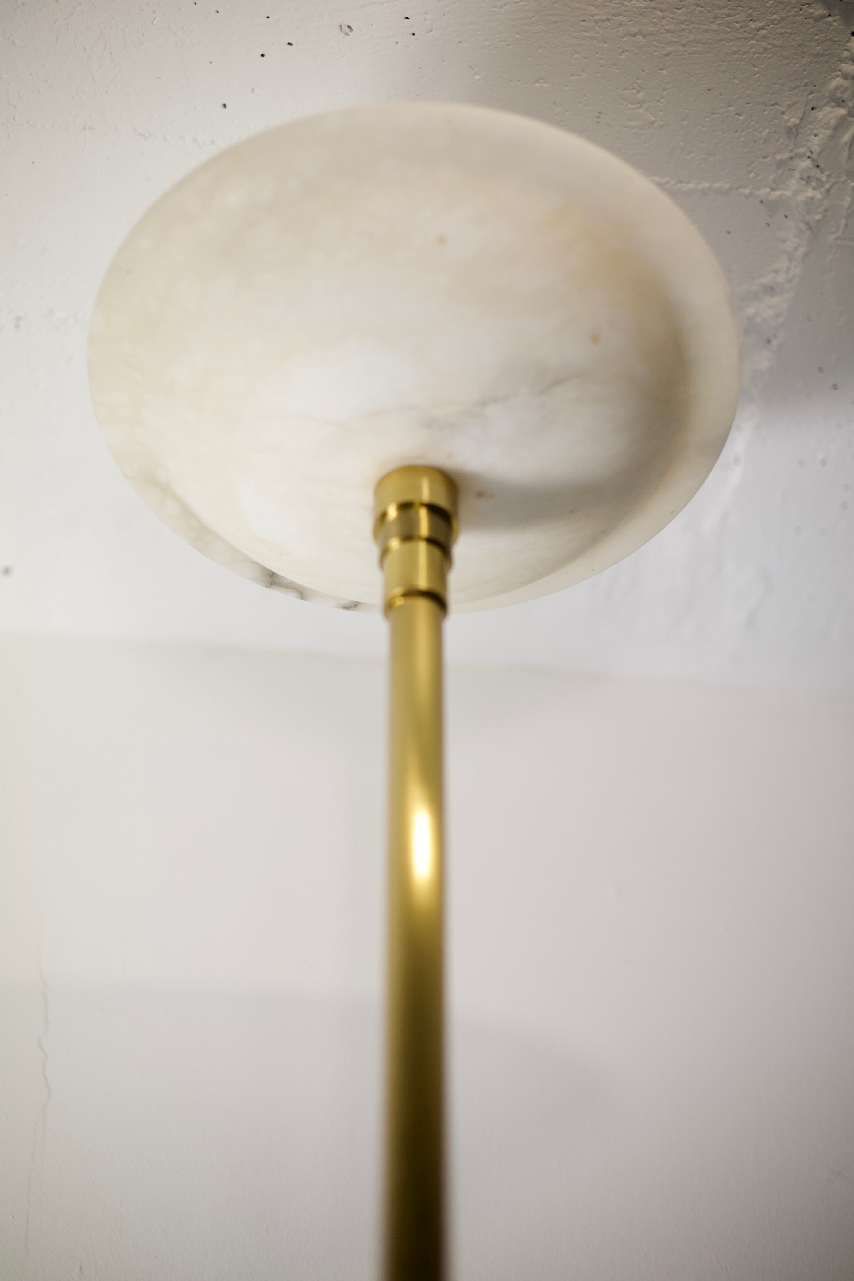 Floor lamp Gianfranco Frattini, metal gold and alabaster, Relco Milano