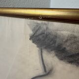 Grand tableau nu fusain André Jaoul