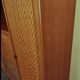Wooden and rattan wardrobe