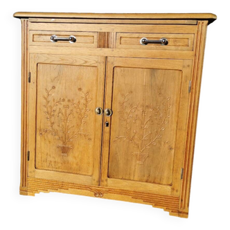 Oak sideboard with chrome handles