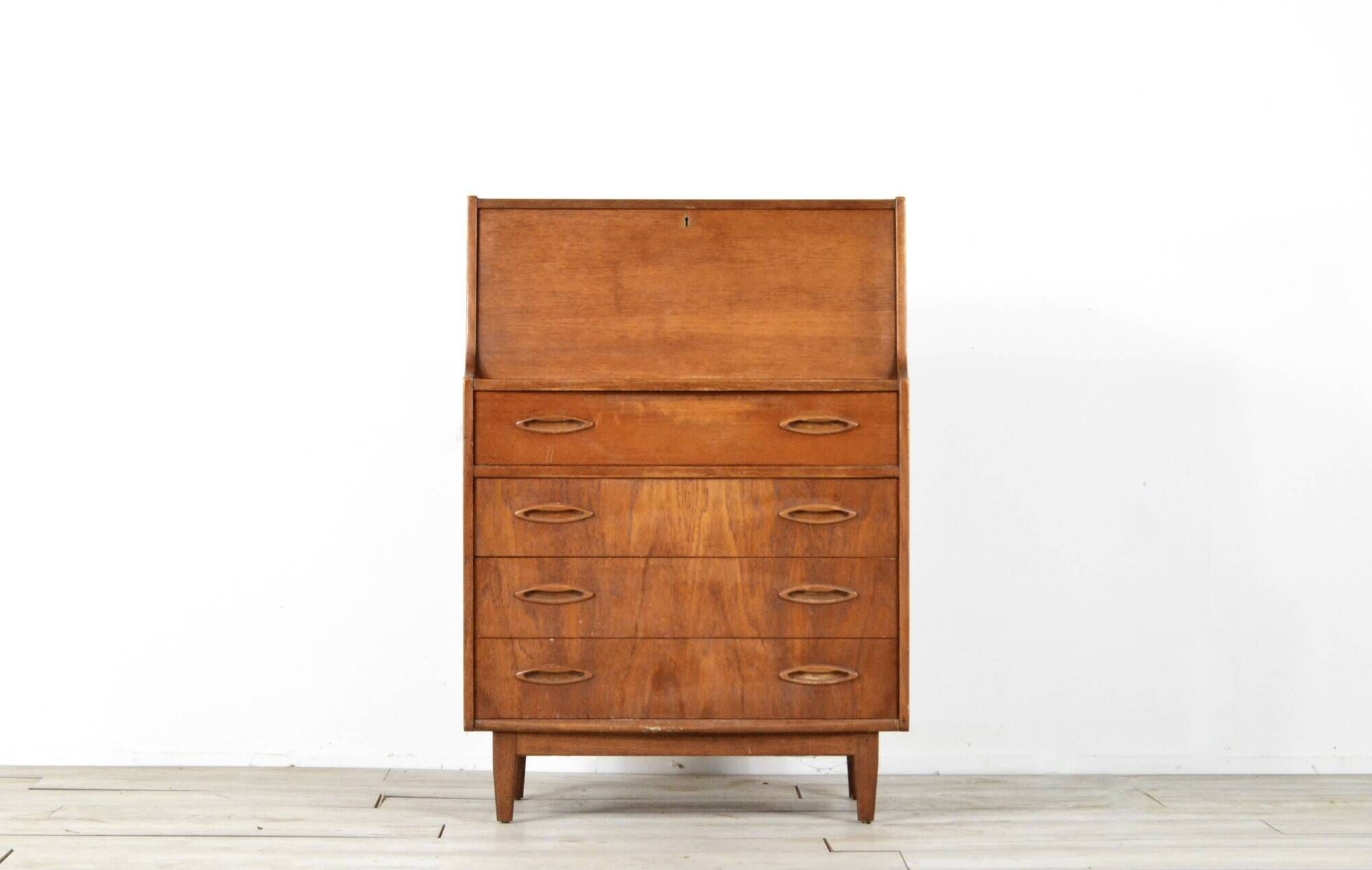Vintage Midcentury 'Jentique' Danish Style Teak Bureau / Cabinet